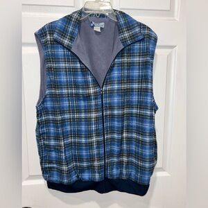 Jack Frost Plaid Vest Fleece Lined Men’s Size Large With Pockets